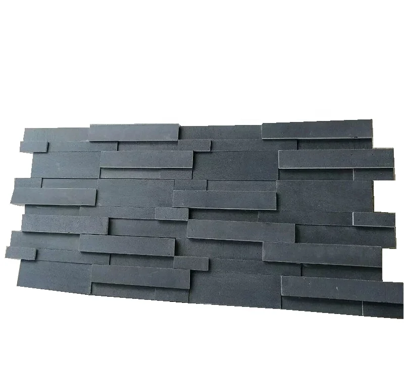 China black basalt stacked stone ledgestone wall veneer wall cladding stone tile