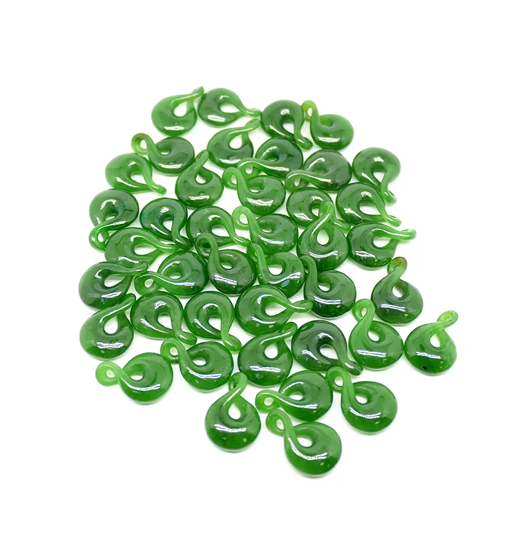 Handmade jewelry pendant New Zealand jade 22mm twist jade