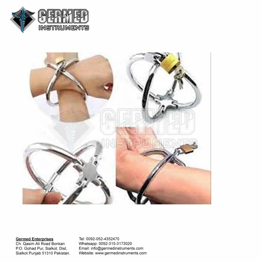 Manufacturer Supplier Wholesale Dealer Stainless Steel Crossed Handcuffs With Lock Restraints / Crossed Handcuffs With Padlock