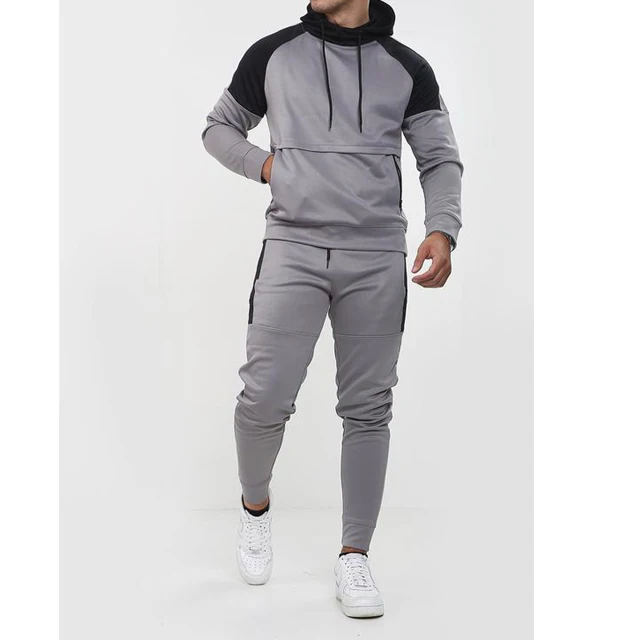 Tracksuit Men Set Sport 2 Pieces Sweatsuit Men Clothes Printed Hooded Hoodies Jacket & Pants Track Suit Men