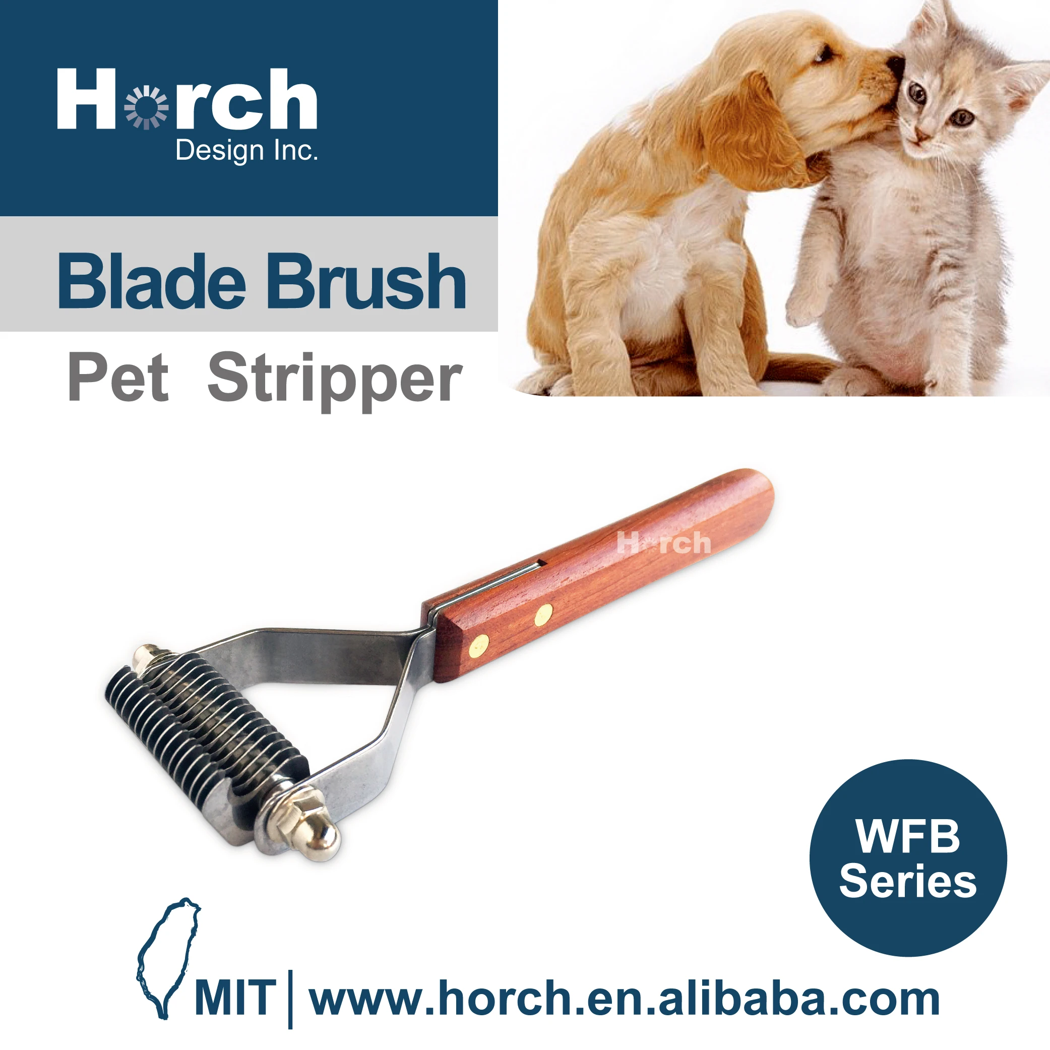 
Taiwan Brand Dog Hair Deshedding Tools Pet Fur Grooming Rake 