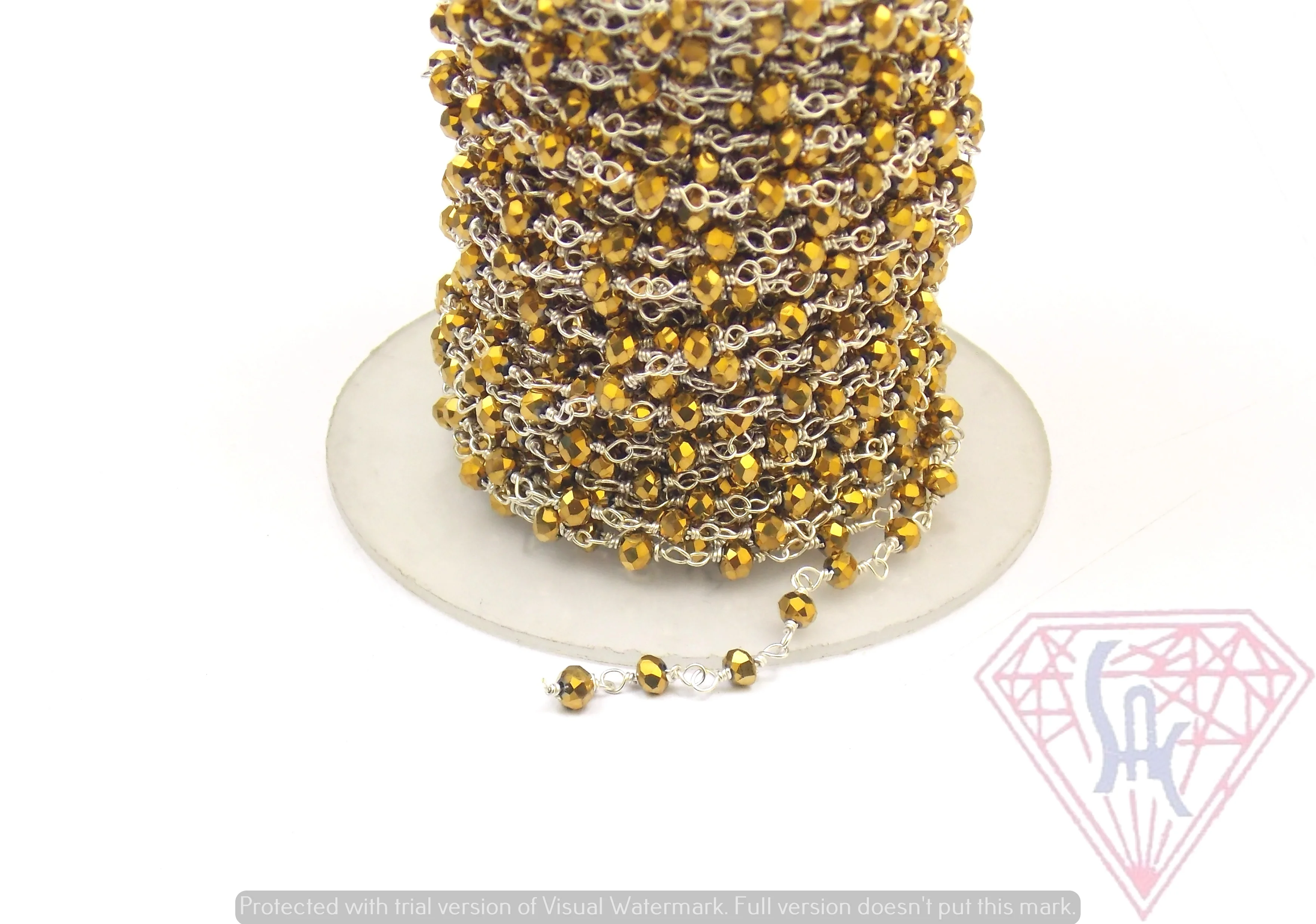 Wire Wrapped Rondelle Layered Waist Faceted Golden Natural Multi Gemstone  Pyrite Rosary  Coin Charm Chain