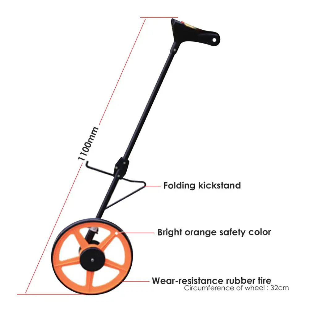  Цифровой измерительный прибор для колес измеритель расстояния на 999 999.9 метров с откидной ножкой и питанием от батареи (доступно OEM-упаковка)