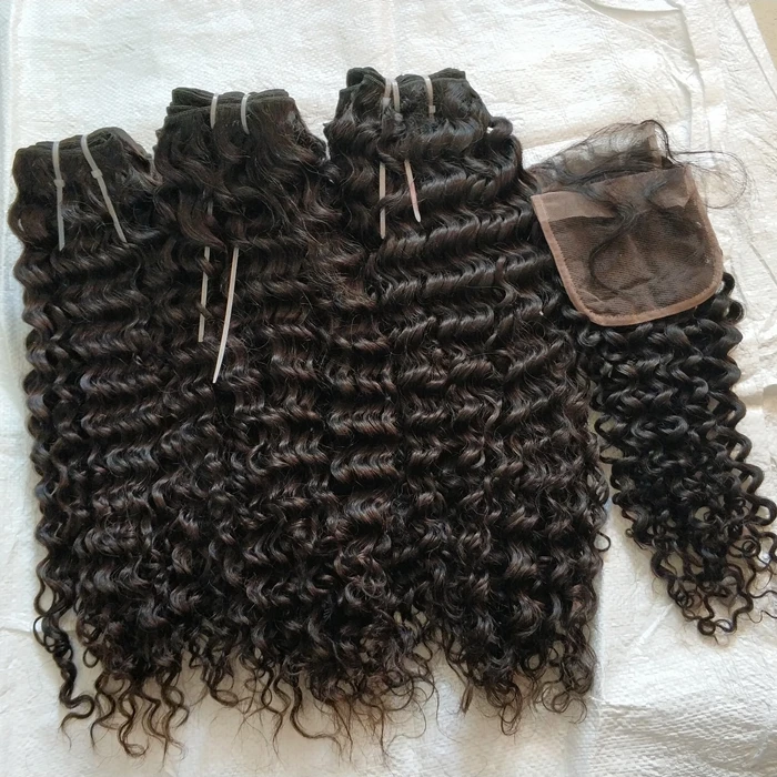 Lestfly Brazilian 3 Bundles Brown Hair with Closure Loose Deep Wave Full Weft Cuticle Aligned Virgin Extensions