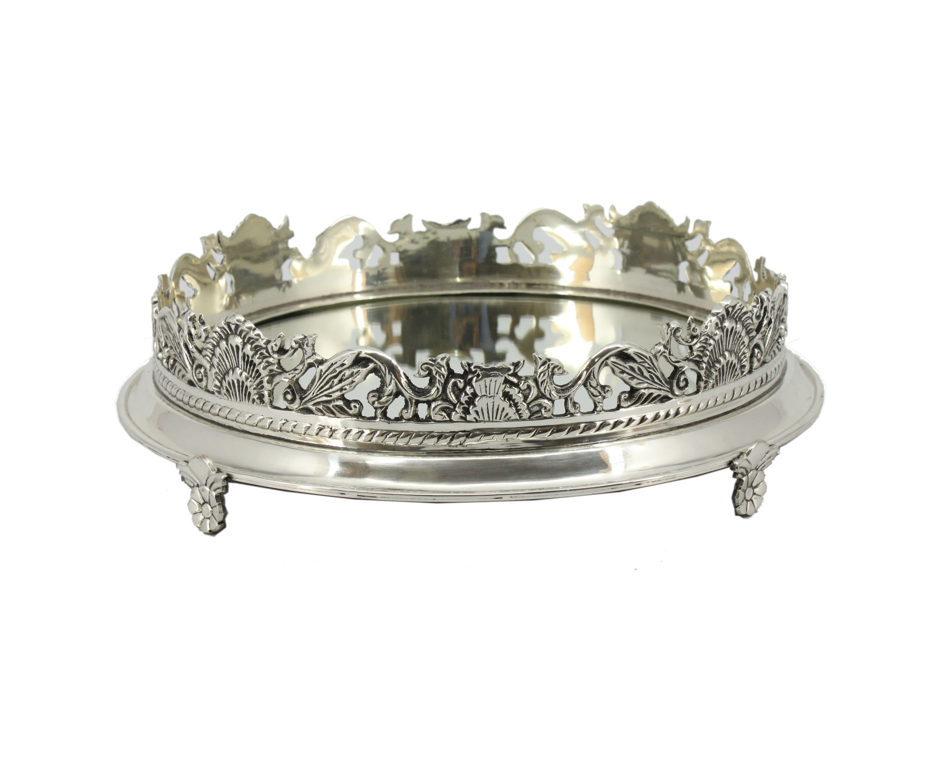 Хорошие круглые антикварные дизайнерские зеркальные лотки оптовая продажа от производителя металлические и стеклянные ручной работы