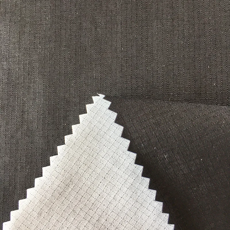 Factory Supply All Weather Jacket Fabric Nylon Taslan Ripstop Fabric Strong Waterproof PU Milky Coating