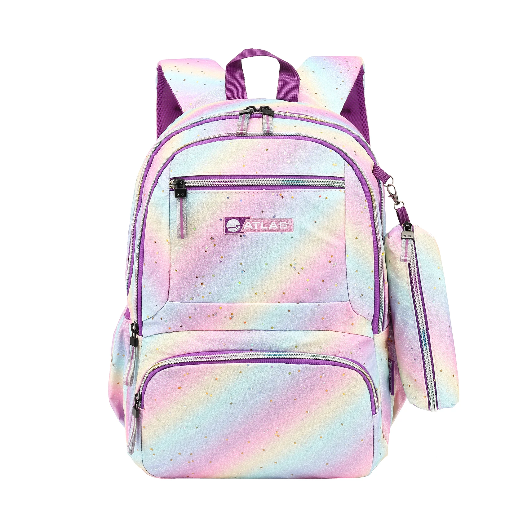 Back Pack Girl Atlas Brand 18Inch Purple & Blue Pattern