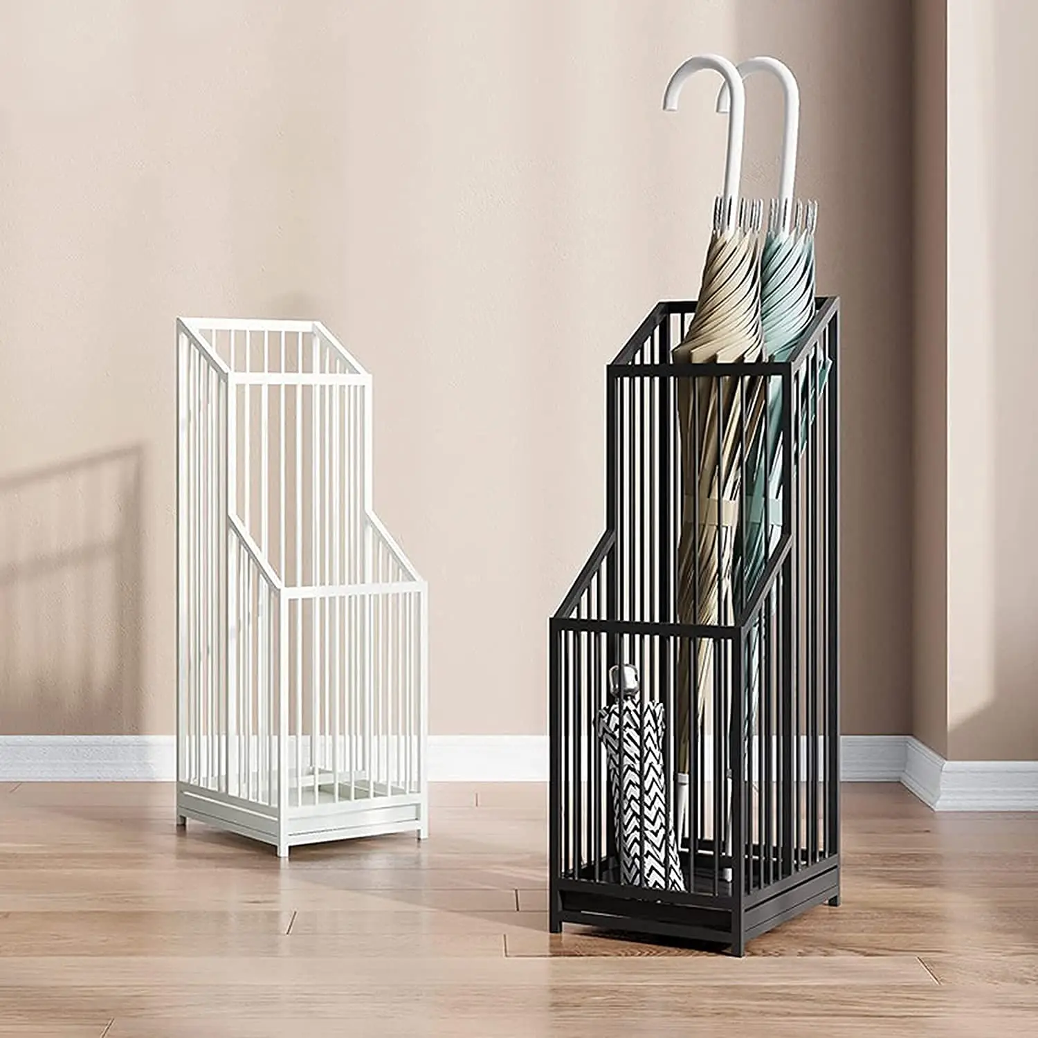 Umbrella Stand/Umbrella Rack Black Metal Storage Bucket for Household Commercial Hotel Bank