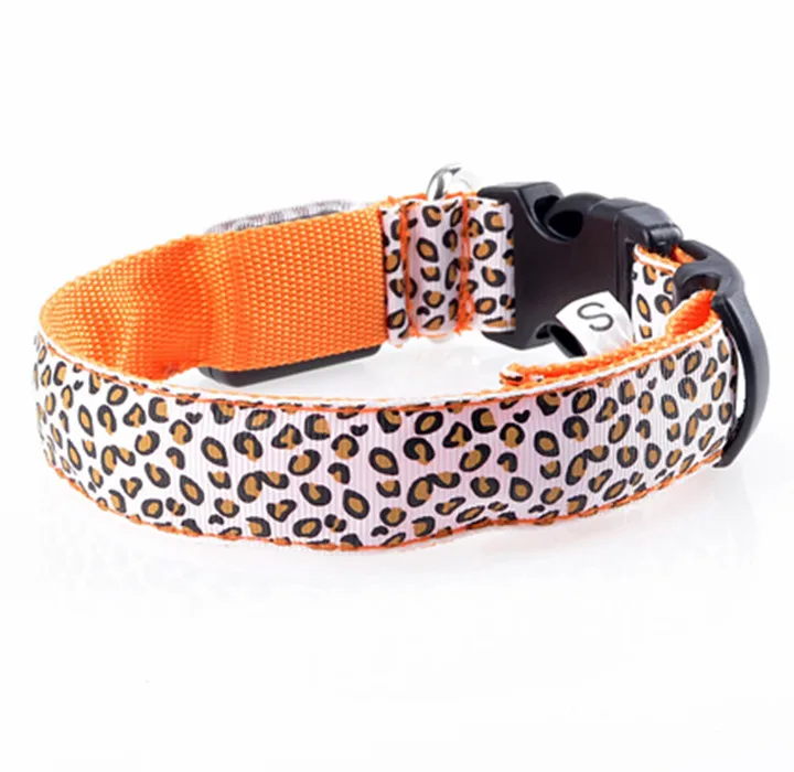 LED Dog Collar Pet Rechargeable Light USB Flashing Rechargeable Cat Collar Nylon Light Pet Collar