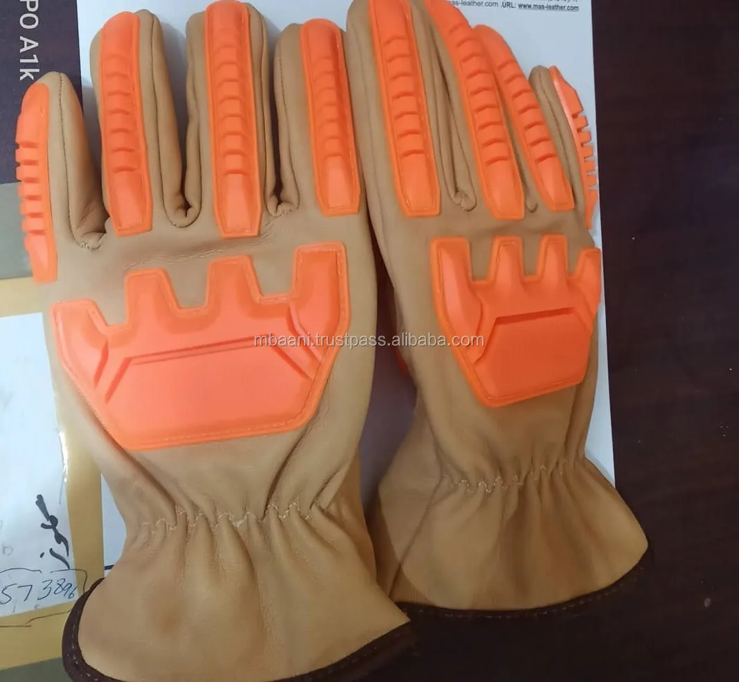 Goatskin leather cut and impact resistant work driver glove