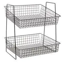 Household Metal Wire Mesh Storage Basket  For Kitchen Bathroom And Hotels Metal Storage Basket for Kitchen Usage Accessories