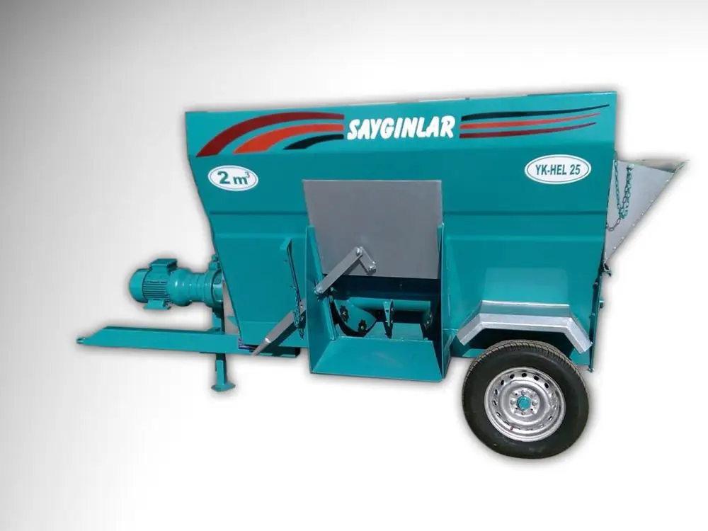 Livestock Feeding Equipment Horizontal Auger Tractor Pto Powered 2m3 Feed Mixer