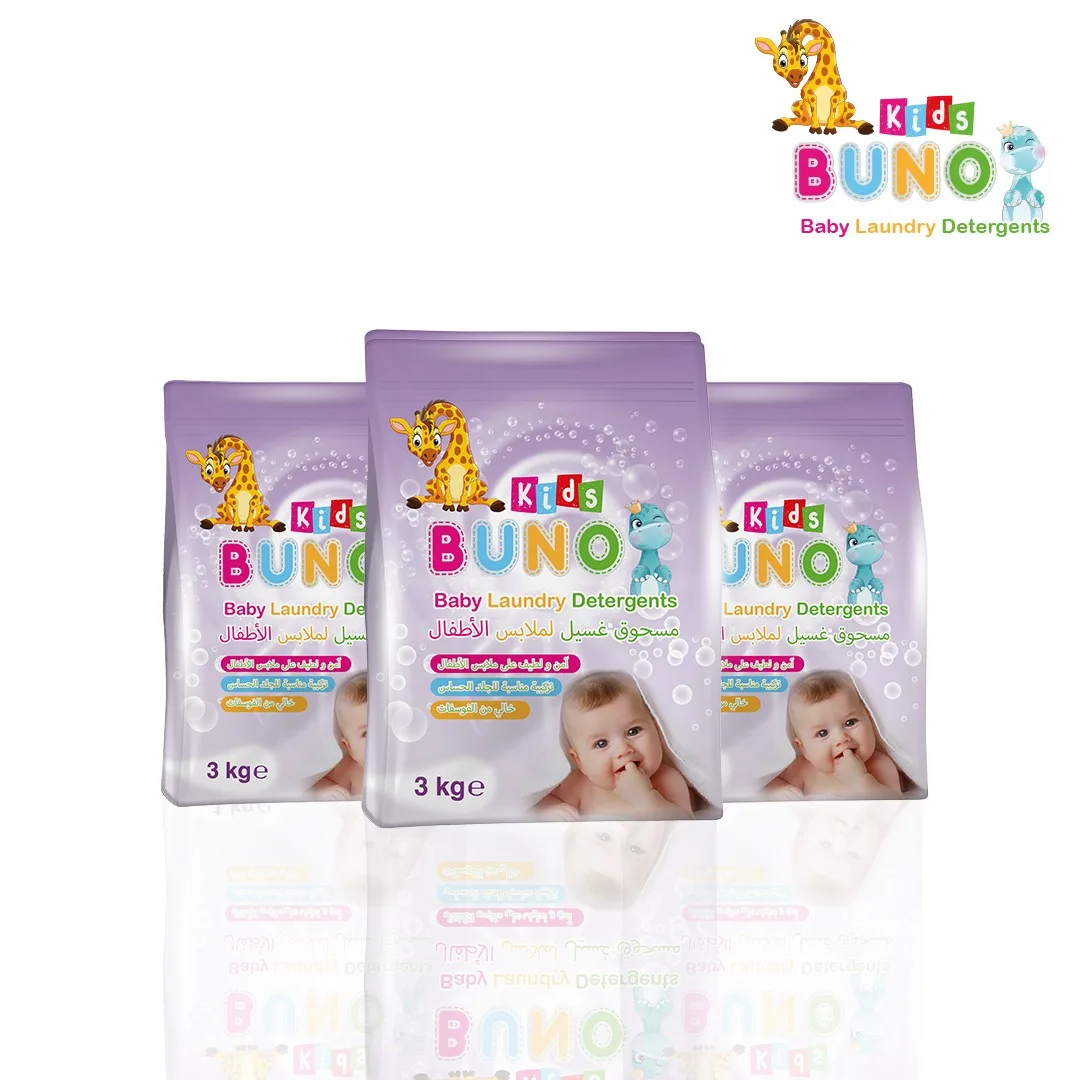 Детский стиральный порошок BUNO Kids 3 кг мягкая гипоаллергенная формула детский моющего средства без фосфата
