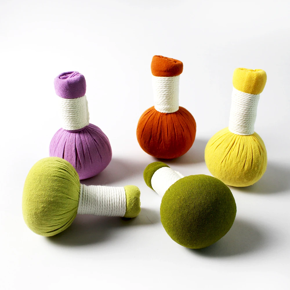 
 Тайский травяной компрессионный мяч 85 г для разных ароматов, массаж, снятие боли, тайская традиция, фирменная торговая марка OEM  