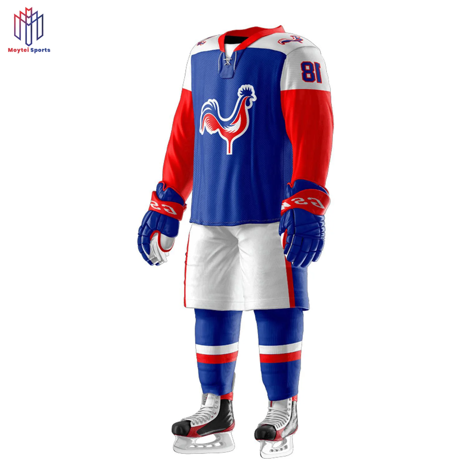 Sublimation embroidery custom team ice hockey jerseys with name and numbers