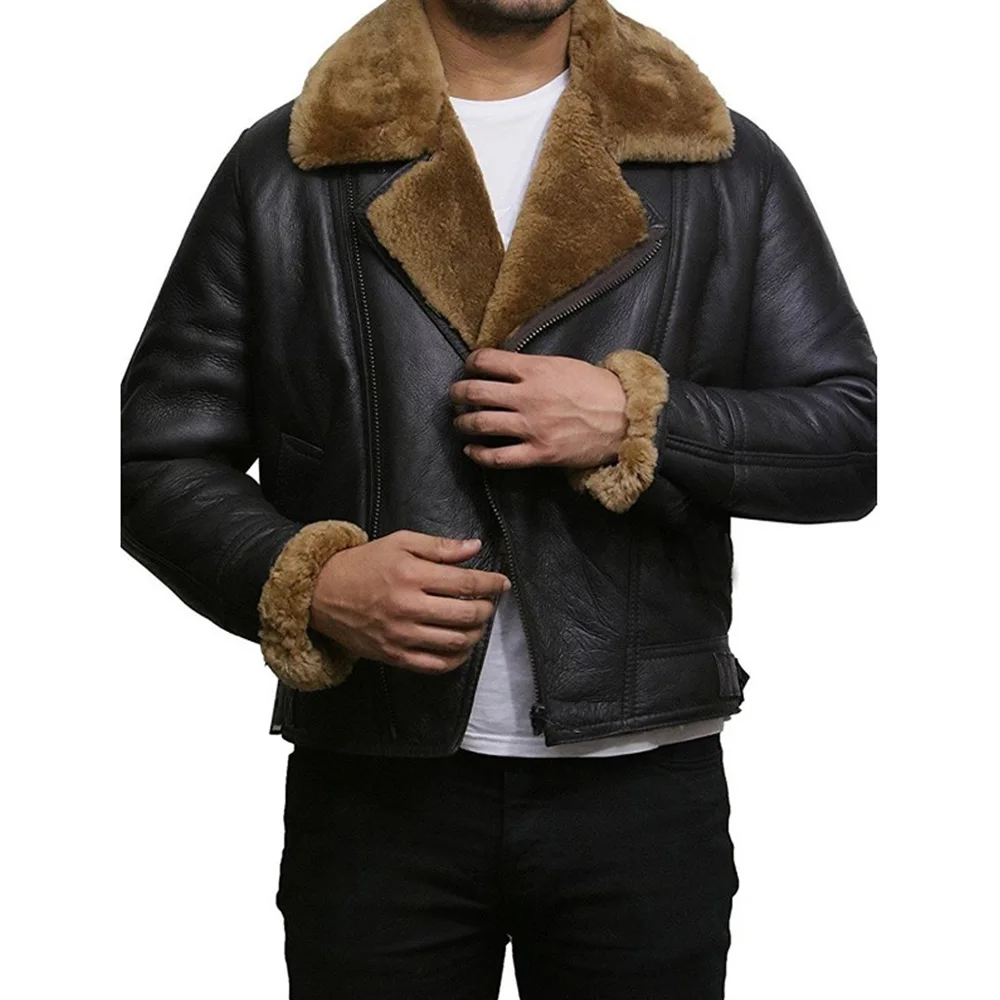 
Top quality Outdoor Shearling Jacket For Men/Custom Made Winter Wear Shearling Jacket 