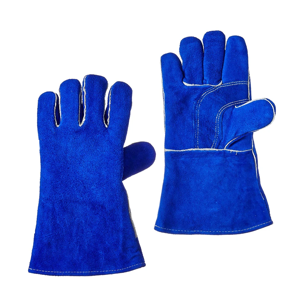 Cow Grain Leather Palm and Back Jeans Cuff Lining Cowhide Split Leather Palm with Hockey Palm gloves