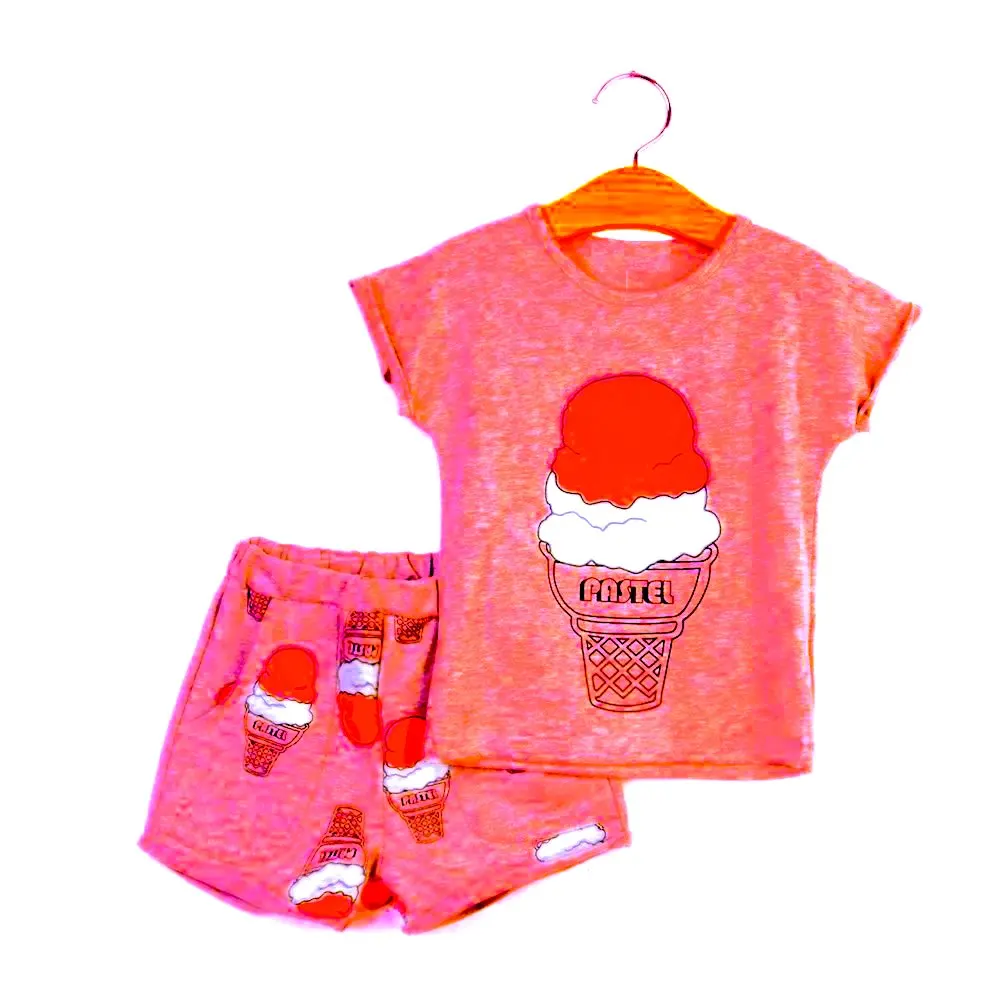Kids Girls Top and  Shorts 2pcs set Clothes Summer and Spring style  kid  2pcs  Digital printset package daisy apparel in India