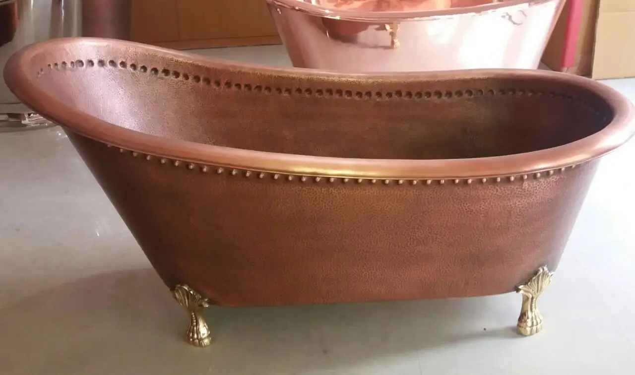 Hottest Selling Customized Copper Sink Unique Wash Basin Hammered Design Copper Sink  Bathroom Sink