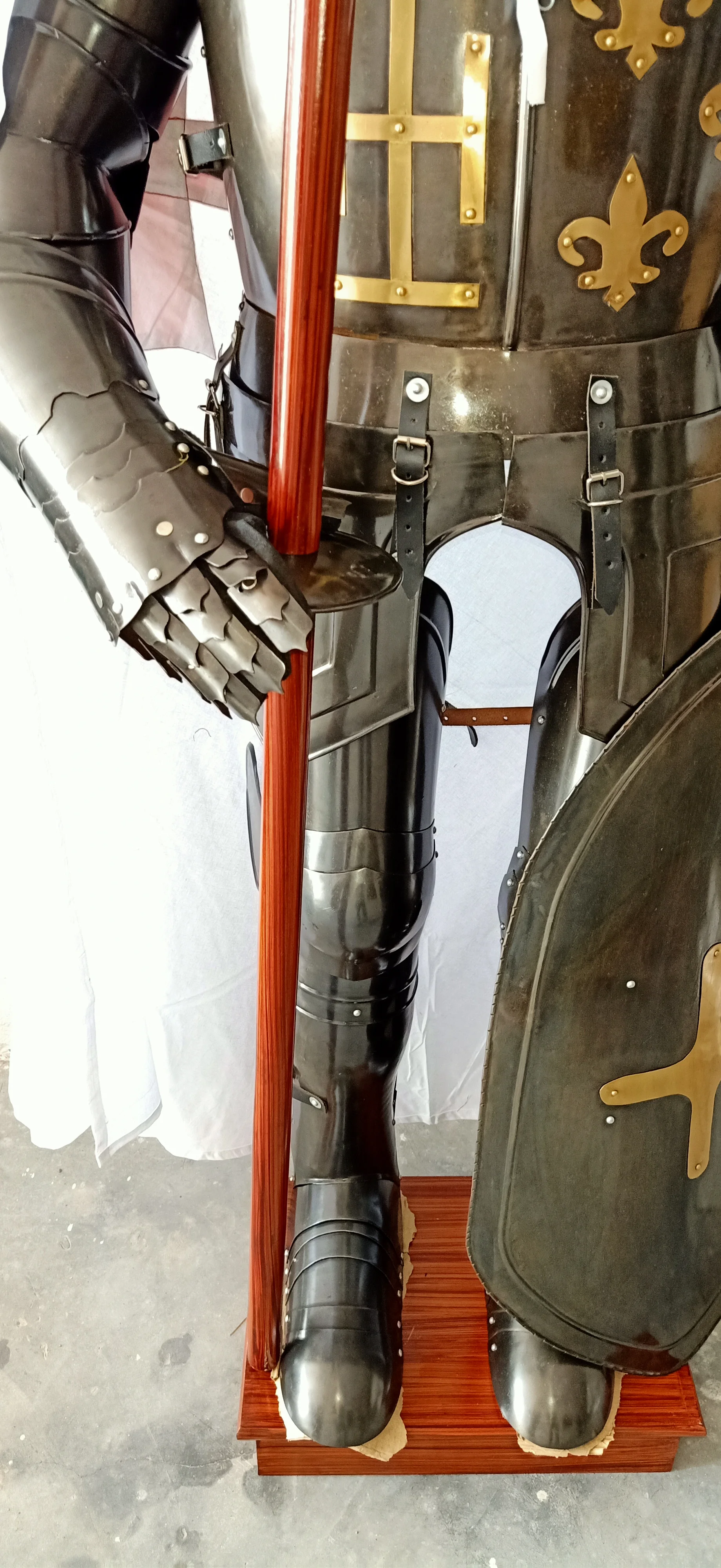 Medieval Knight Suit of Armor Ancient Full Body Costume Reenactment battle Ready With Wooden Stand