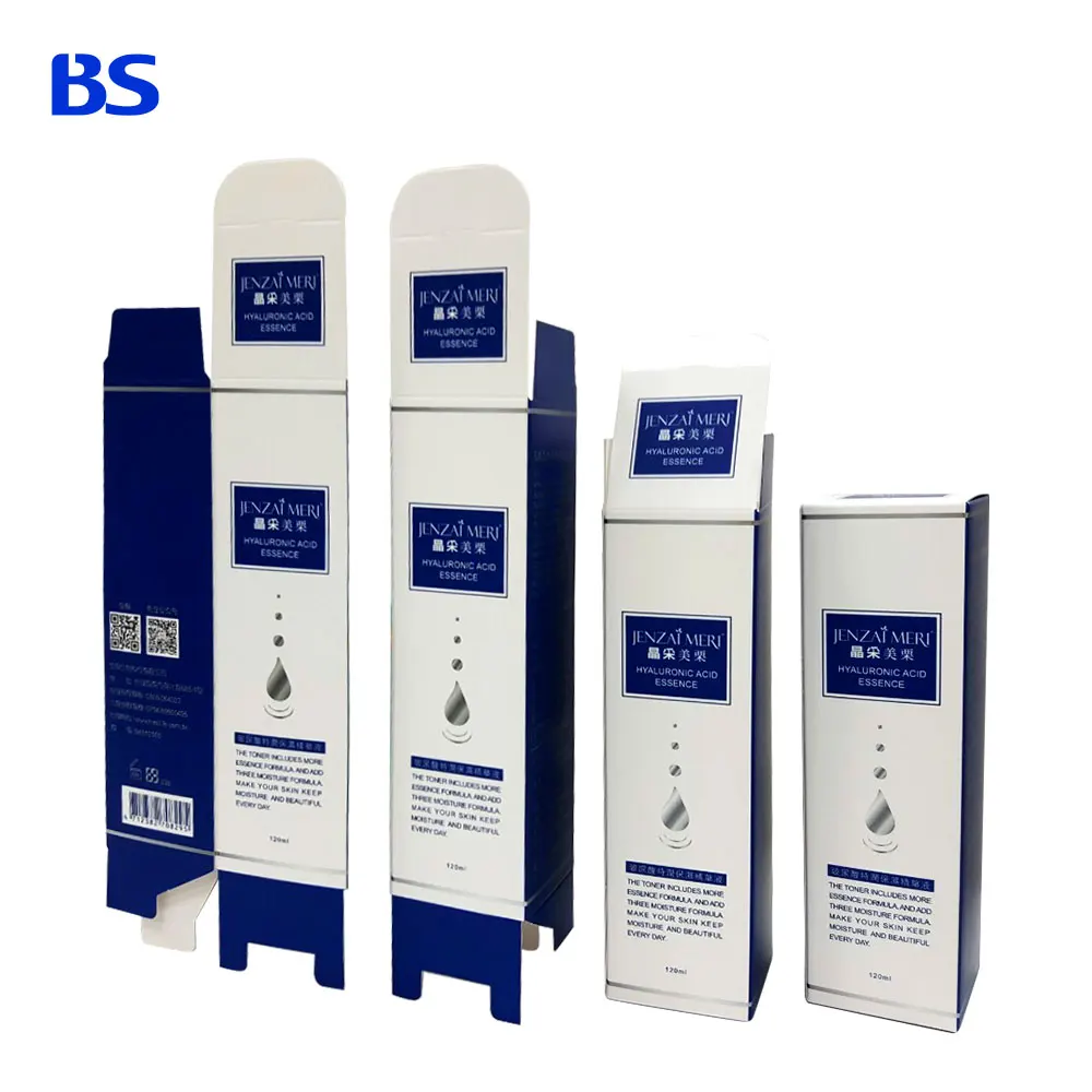 
Packaging box cleanser Face Wash Serum Essence White Art Texture Matte Lamination Silver Hot Stamping Paper Boxes 