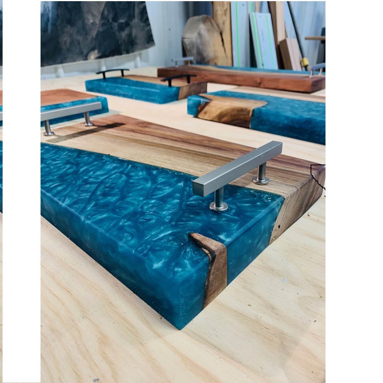 Поднос для подачи еды из эпоксидной смолы круглый поднос массива дерева отеля и ресторана свадебный подарок