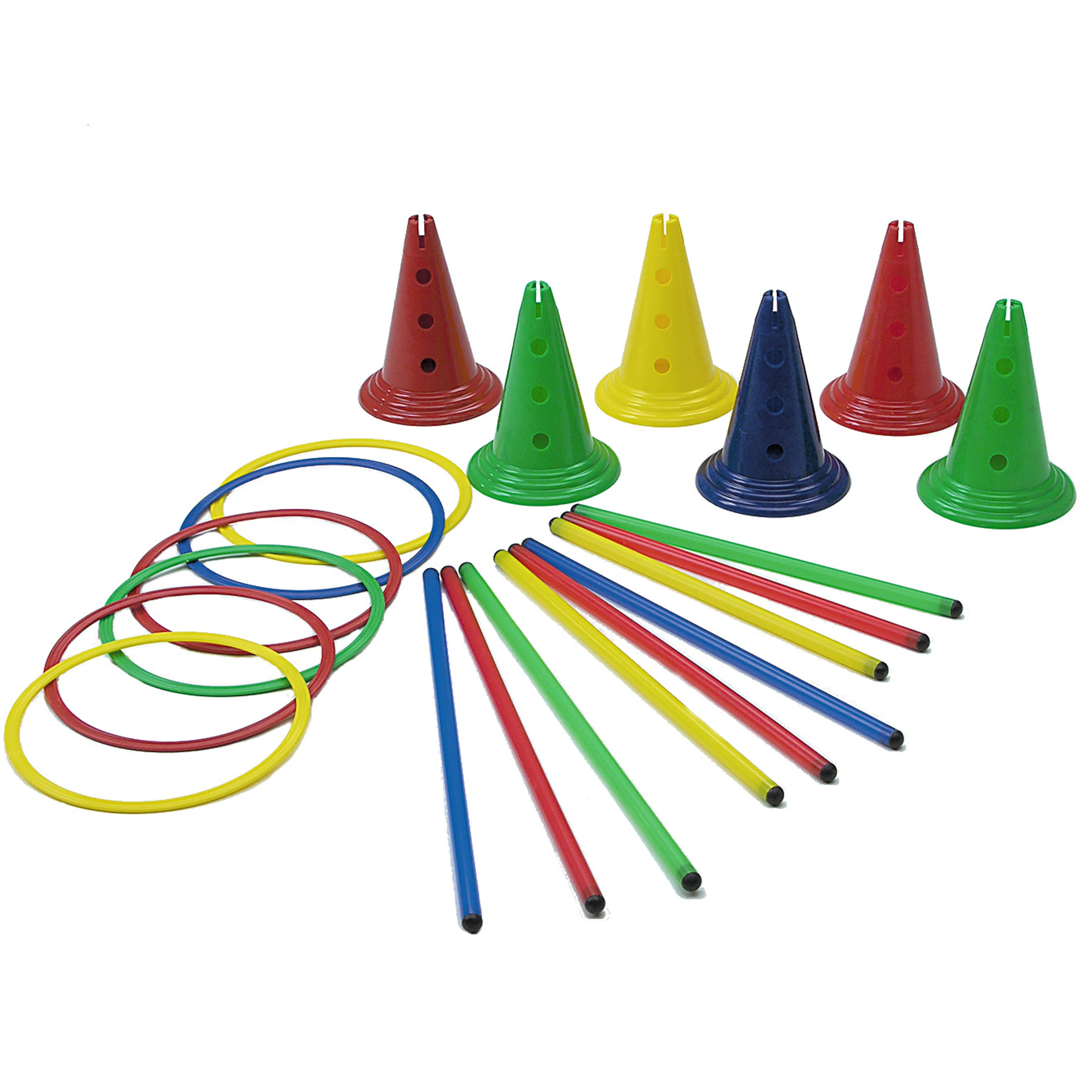 Best Italian quality Complete jumping set with hoops cones poles