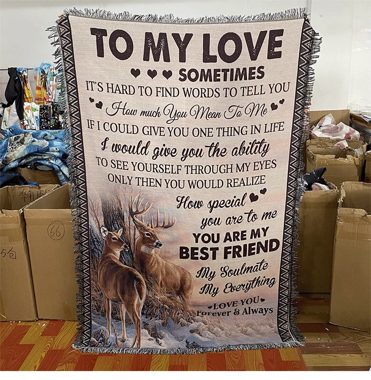 
To My Mother-in-law Woven Blanket Throw Woven Cotton Wholesale Drop Shipping 