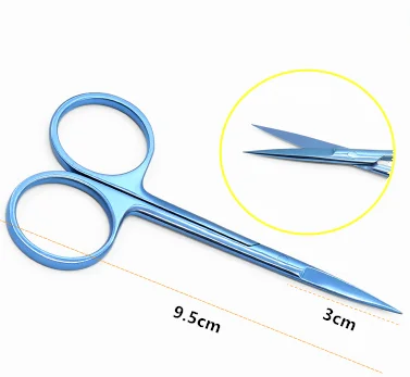Titanium Straight 9.5cm scissors surgical /surgical instruments /ophthalmic instrument