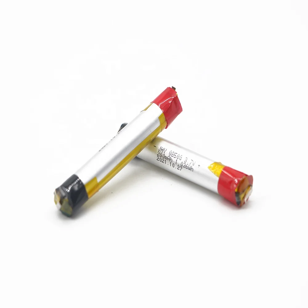JHY Hottest Rechargeable Cylindrical 08500 3.7V 280mAh Lipo Battery Deep Cycle for E-vape Electronics Application