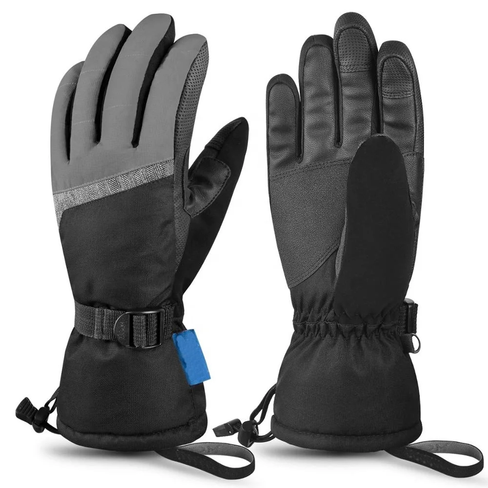 Ski Gloves Winter Waterproof Snowboard Snow 3M Thinsulate Warm Touchscreen Cold Weather Women Gloves Wrist Leashes