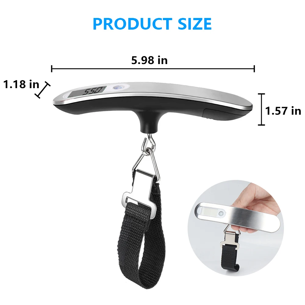 A12-0031 Amazon Best Seller Portable 50kg/110lb Capacity Weight Scale Lcd Display Digital Luggage Scale