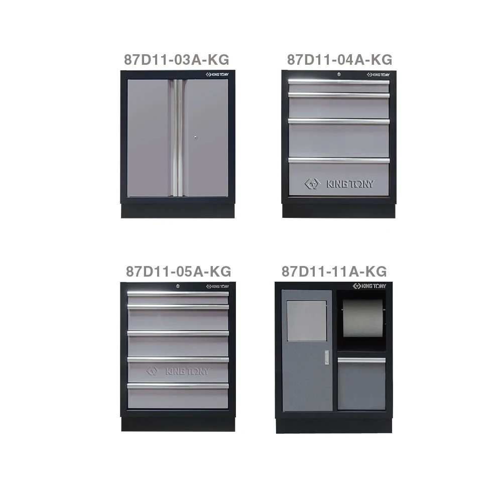 KING TONY Garage Series Storage Combination Tools Cabinet (black & gray) Metal Tool Cabinet 87D11X02SA-KG