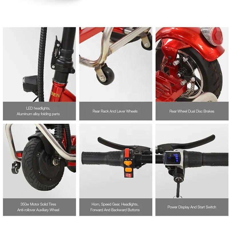 Электрический скутер с кабиной продажа завода мотоцикл легкий трехколесный велосипед мобильный для пожилых людей