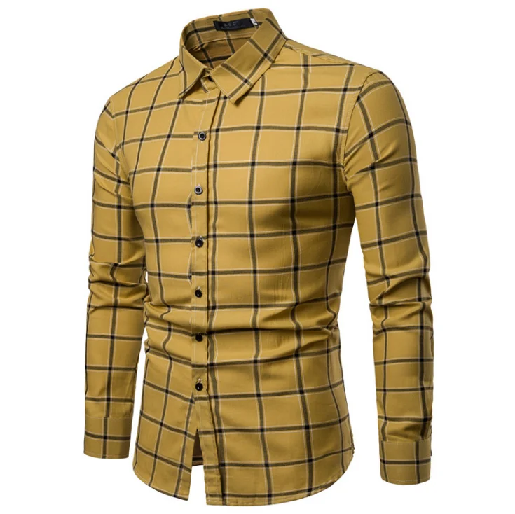 Пак от производителя сделано осень оранжевого и черного цветов в клетку с длинным рукавом 100% из чистого хлопка поплин фланелевые рубашки для мужчин