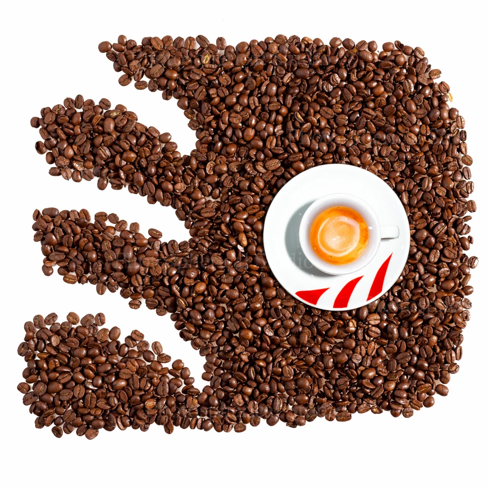 
 Бразильская чистая жареная кофейная зерна с клапаном, одинарное происхождение, пользовательская Роскошная фара, 1 кг зерен на заказ  