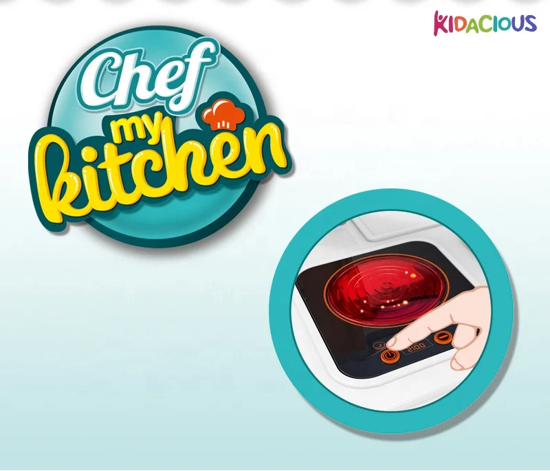 2022 Kidacious 3-in-1 Kitchen Set with Trolly for Kids Pretend Play Learning Kitchen-themed Children Toys Kit