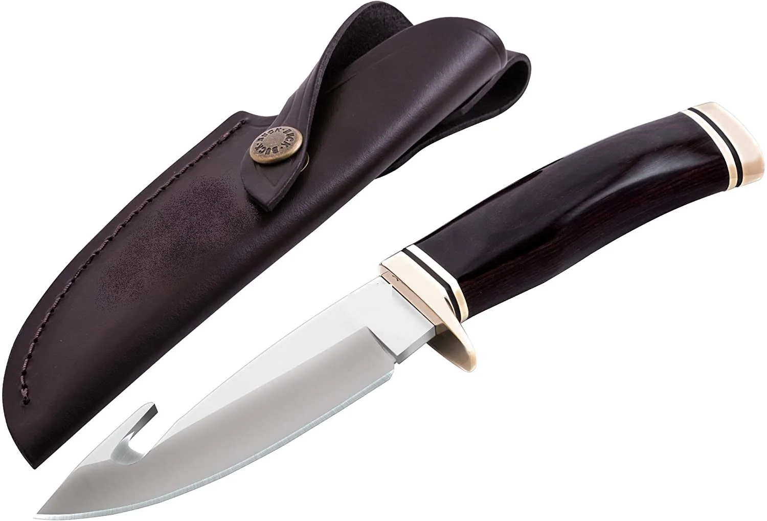 
Buck Knives 191 Buck Zipper Gut hook Fixed Blade Knife with Leather Sheath 