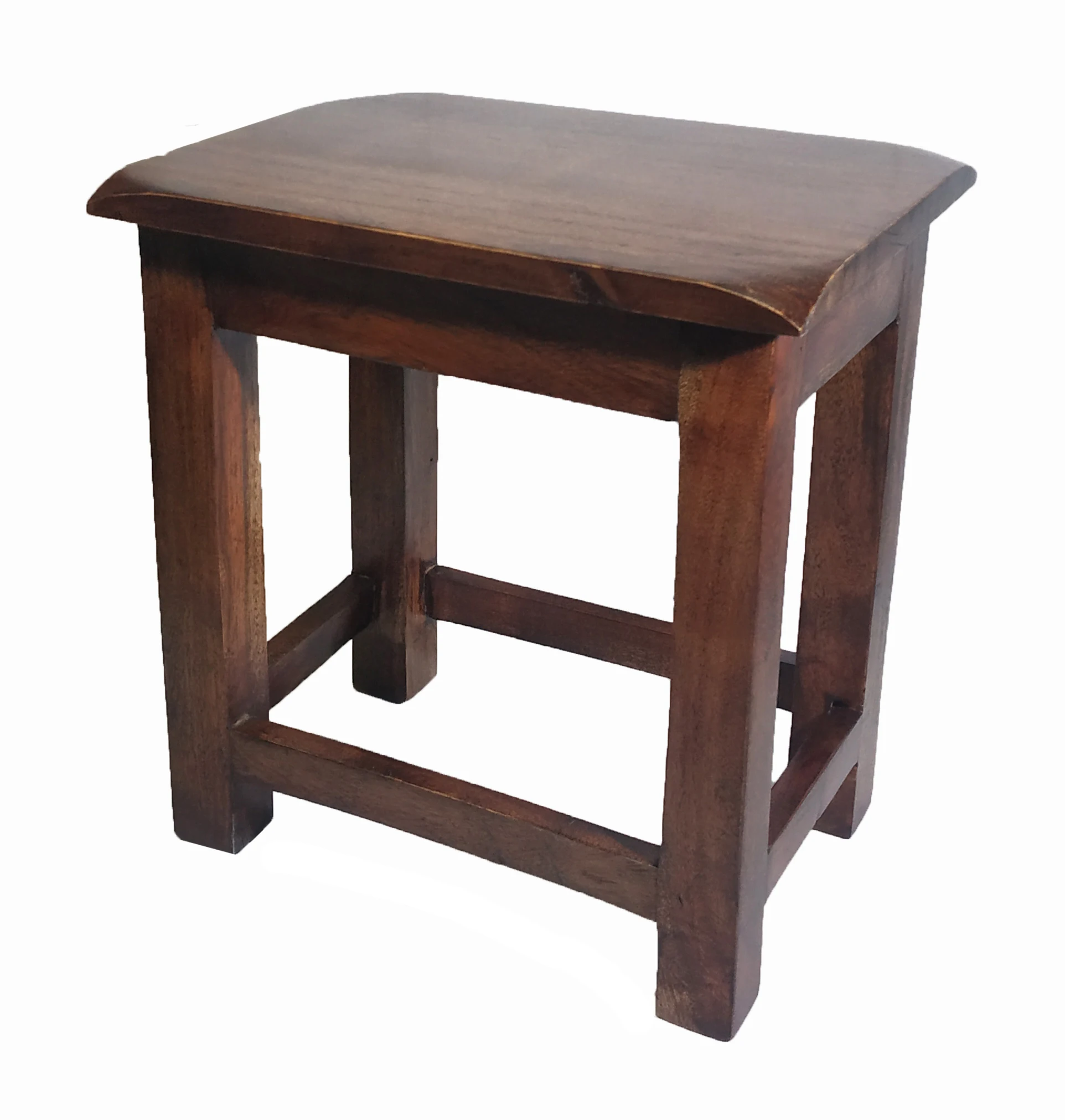 Acacia Wood Side Table Natural Wooden Low Height Stool 34 (L) x 25 (W) 36 (H) cm Size Handmade Brown Wooden Table for Home Decor