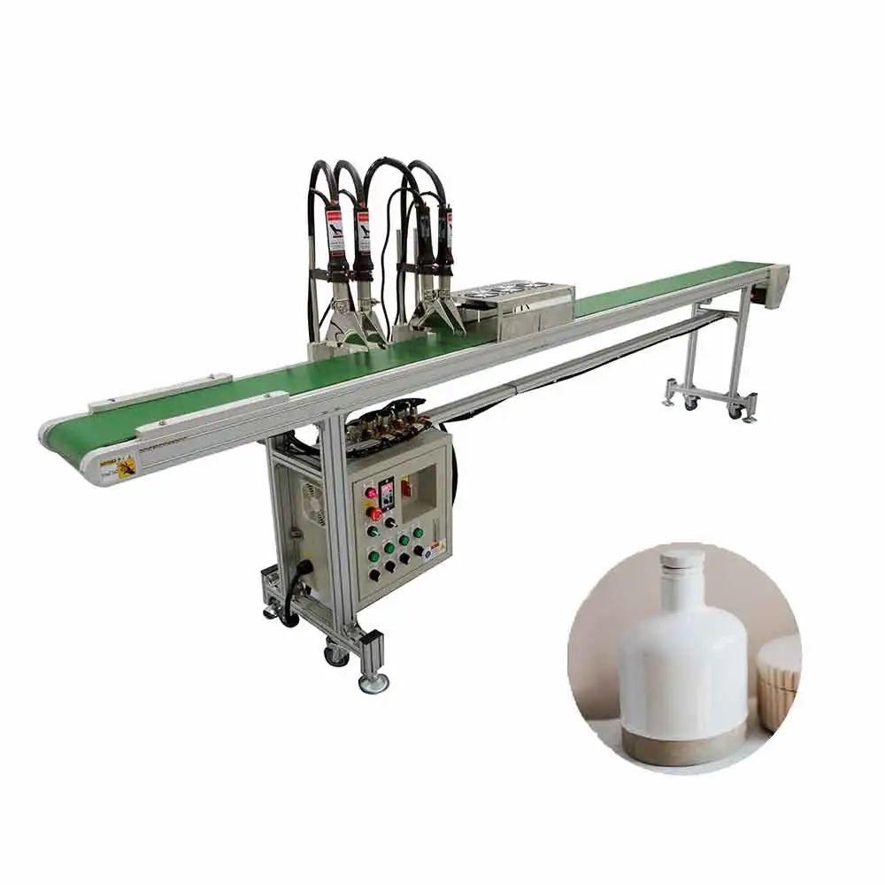 
 Настольная конвейерная лента, косметическая изогнутая конвейерная лента, розовая банка, бутылка  