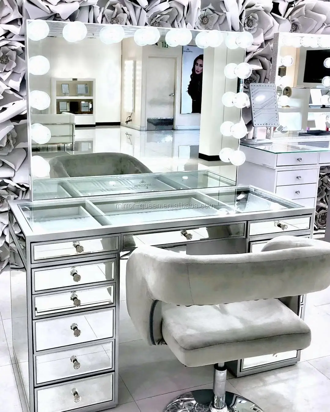  Туалетный столик для макияжа с ящиками деревянный туалетного столика со светодиодным зеркалом зеркало подсветкой в стиле волос ванной комнаты