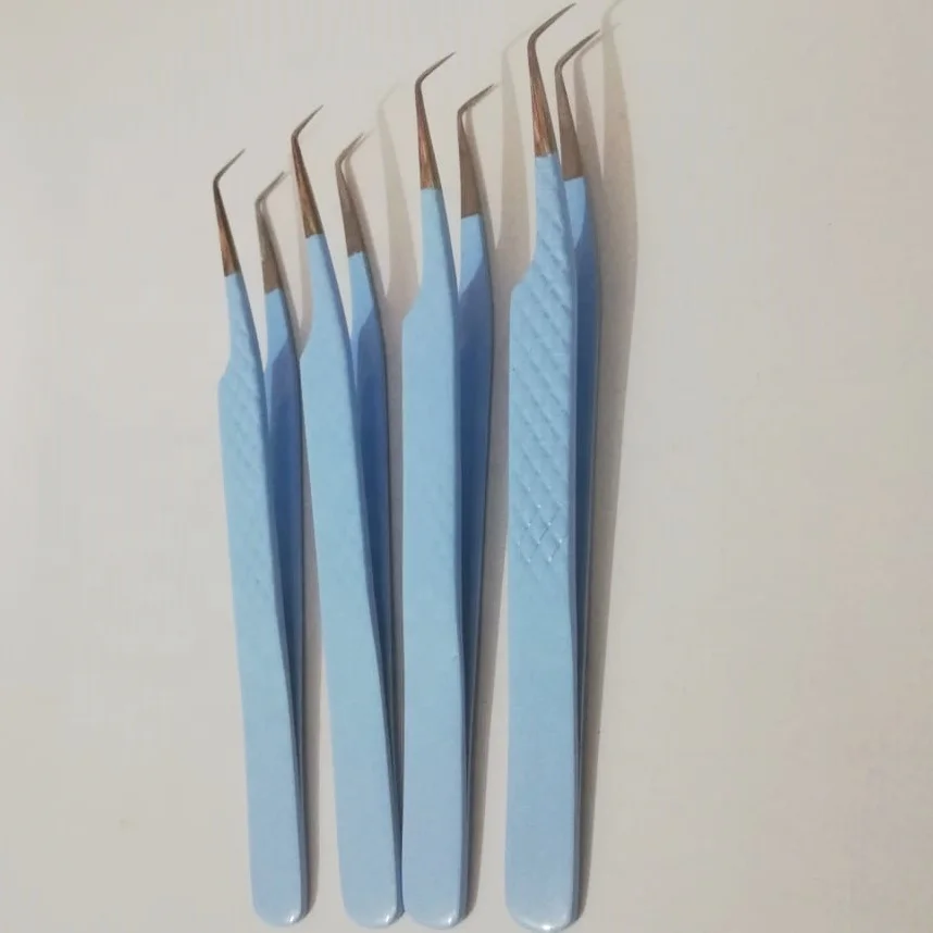 Wholesale Price Powder Coated 90 Degree Isolation Lash Extension Tweezers For Making Good Fans Sustainable Stainless Steel