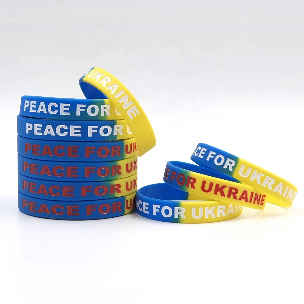 RTS Promotional Silicone Wristbands Rubber Band Ukraine Bracelet