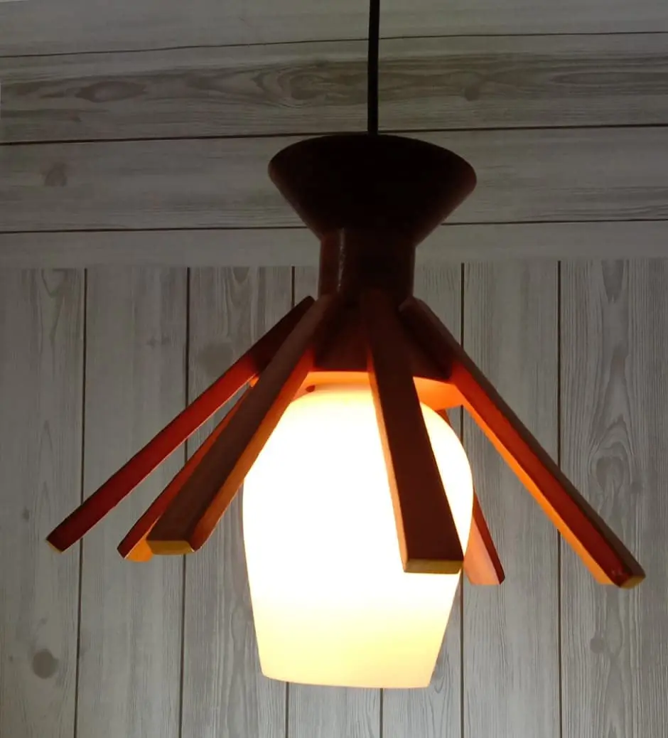 
Yellow Color Wooden lighting chandelier lamp Shade handmade shade decorative hanging pendant light Modern Wood Decorative Art 