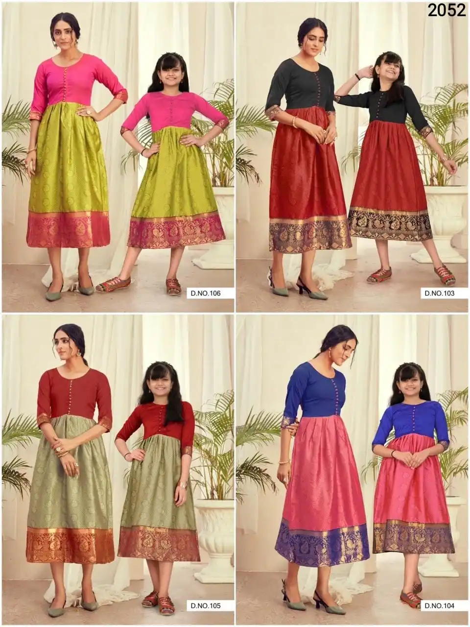 Трендовая шелковая длинная курта для мамы и дочки дам девочек детская одежда особых случаев