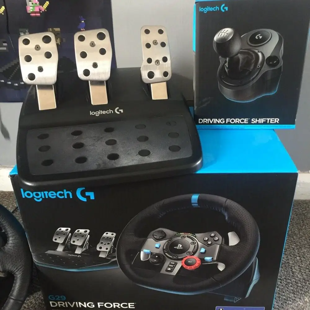 Лидер продаж новинка игровое гоночное колесо Logitech G с двойным двигателем и обратной связью движущее усилие G29 чувствительными педалями для PlayStation 5