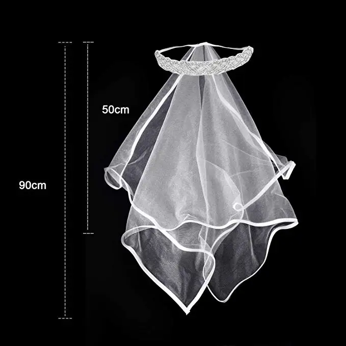 Wedding Party Decoration Bride To Be Gift Bridal Shower Silver Crystal Veils Hen Party Favor Bachelorette Party White Veil