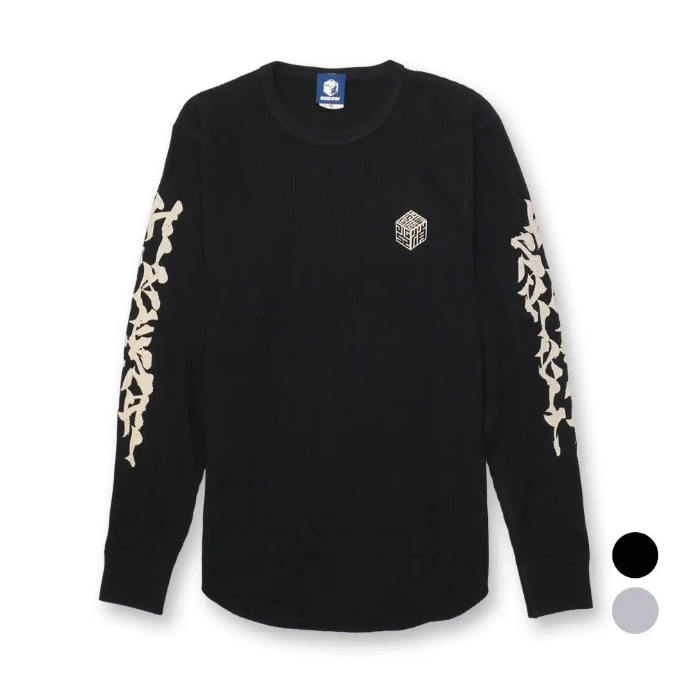 
HIKESHI SPIRIT, плотная вафельная Футболка L/S, японская Высококачественная Мужская зимняя одежда с принтом 