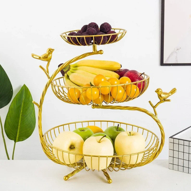 3 tier fruits tray snacks bowl kitchen storage Fruit Basket Bowl