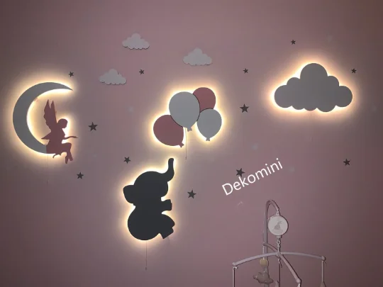 New 2023! Cheapest Version Balloons Over Elephant UV Printed Cheapest Version, Baby Room Decor